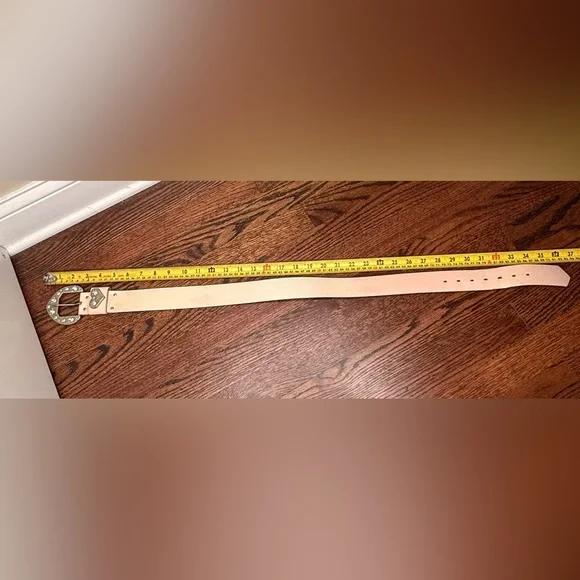 Y2K Crystal Heart Western Belt Pink Ombre Rhinestone Buckle Wide Festival Med - Picture 7 of 7